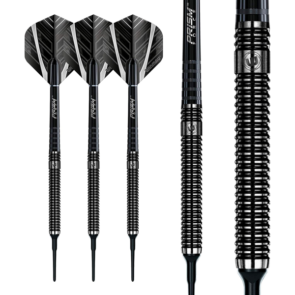 fléchettes pointe plastique professionnelles Winmau Blackout 18g